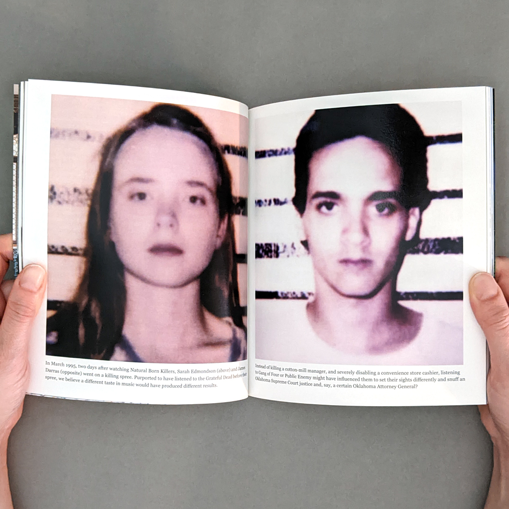 Copy No. 1 inside spread. Each page shows a mugshot of a copycat killer.