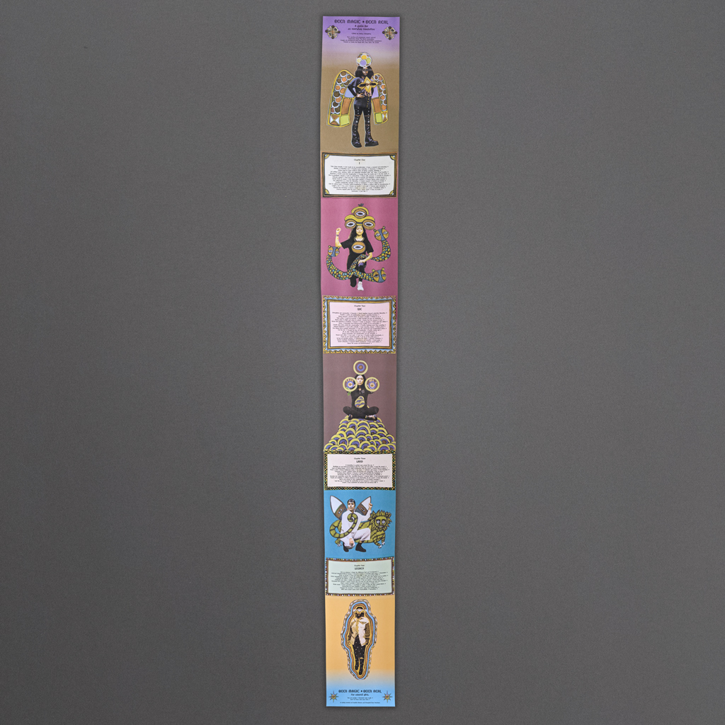 Been Magic * Been Real: a colorful vertical scroll fully open with 5 images and 4 blocks of text