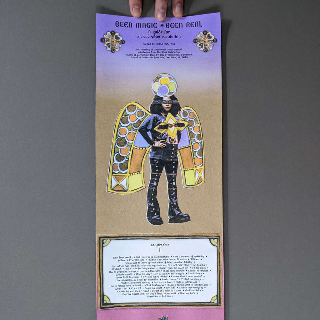 Been Magic * Been Real, chapter 2: A photo-collage illustration of a woman with angel wings above a framed text box titled "I"