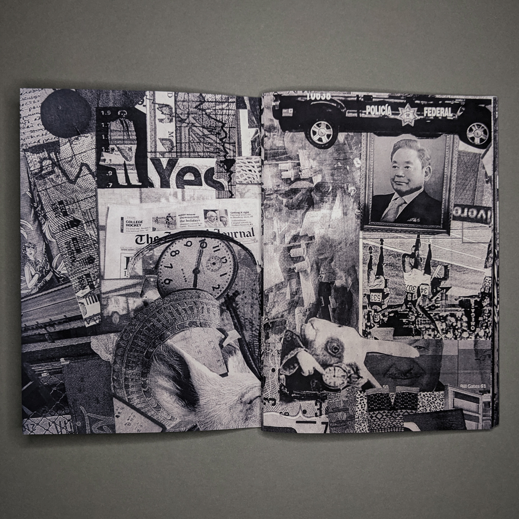 Senza Titolo, inside spread. Watch dials appear on both recto and verso.